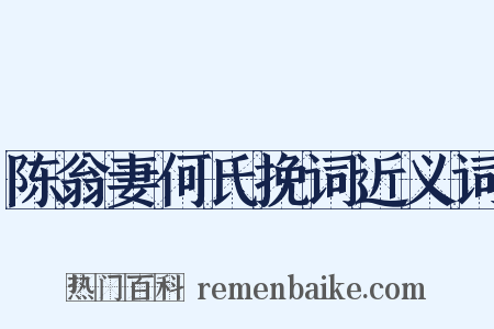 陈翁妻何氏挽词近义词是什么意思的图片